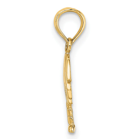 10k Yellow Gold Palm Tree Pendant, Tropical Coastal Charm for Women
