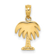 10k Yellow Gold Palm Tree Pendant, Tropical Coastal Charm for Women