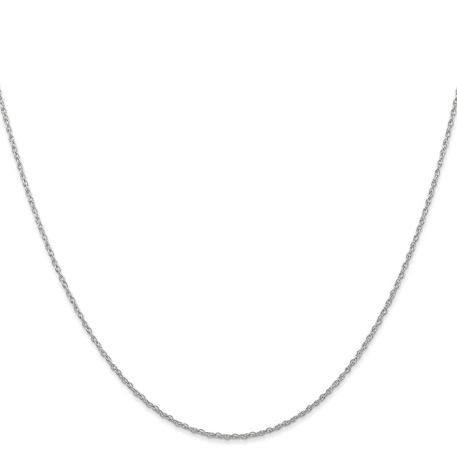 10K White Gold 0.7 mm Rope Chain Necklace, Polished
