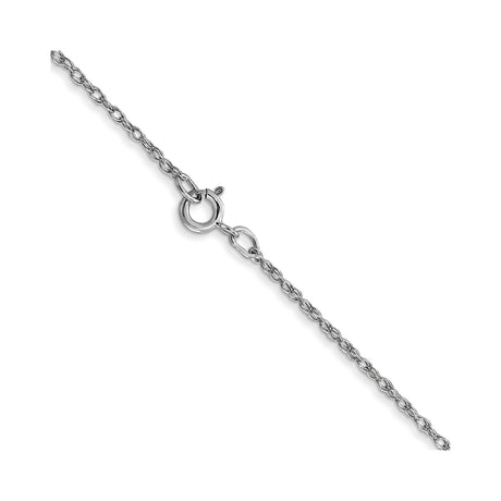 10K White Gold 0.7 mm Rope Chain Necklace, Polished alternate angle