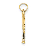 10k Yellow Gold Palm Tree and Crescent Moon Pendant, South Carolina Symbol Charm