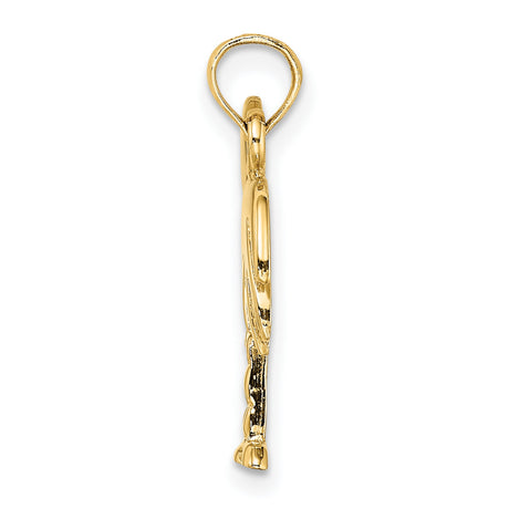10k Yellow Gold Palm Tree and Crescent Moon Pendant, South Carolina Symbol Charm