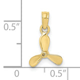 10k Yellow Gold Propeller Pendant, Nautical Three Blade Charm for Boaters and Sea Lovers