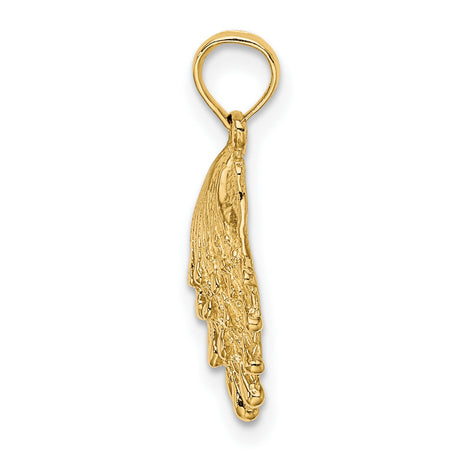 10k Yellow Gold Scallop Shell Pendant, Camino de Santiago Christian Pilgrimage Charm