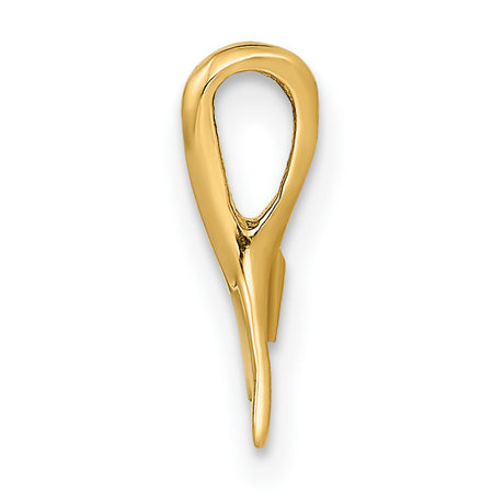 10k Yellow Gold Whale Tail Pendant, Polished Marine Life Ocean Design, Unisex Coastal Charm