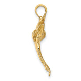 10k Yellow Gold Marlin Fish Pendant, Nautical Sport Fishing Jewelry for Men or Unisex