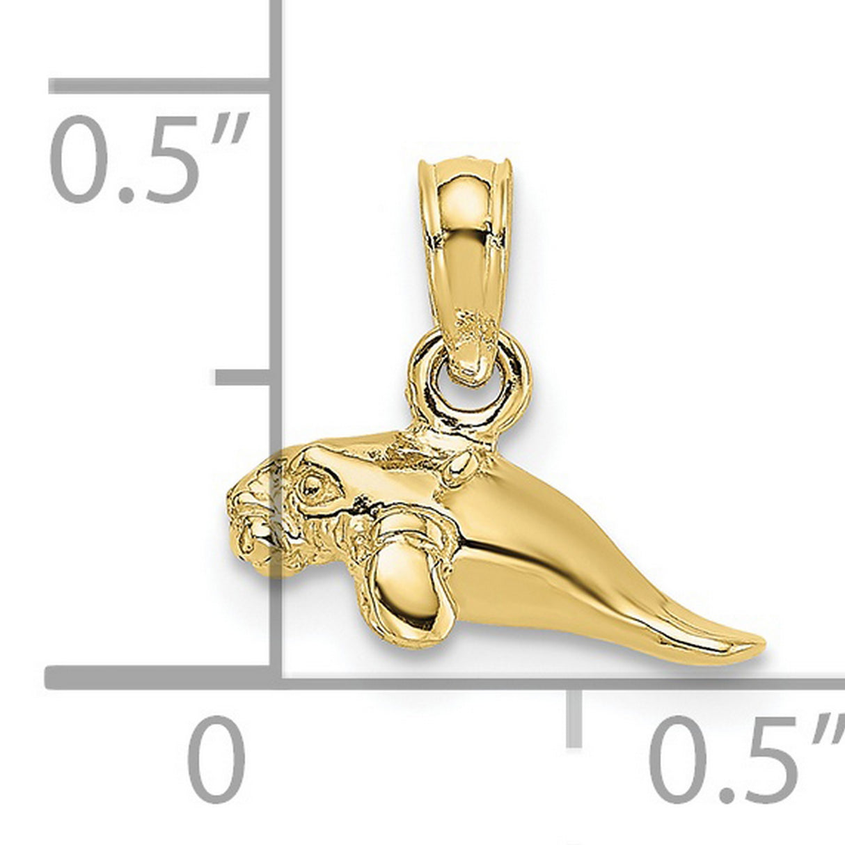 10k Yellow Gold Bull Head Pendant with Nose Ring, Taurus Symbol Western Charm