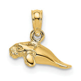 10k Yellow Gold Bull Head Pendant with Nose Ring, Taurus Symbol Western Charm