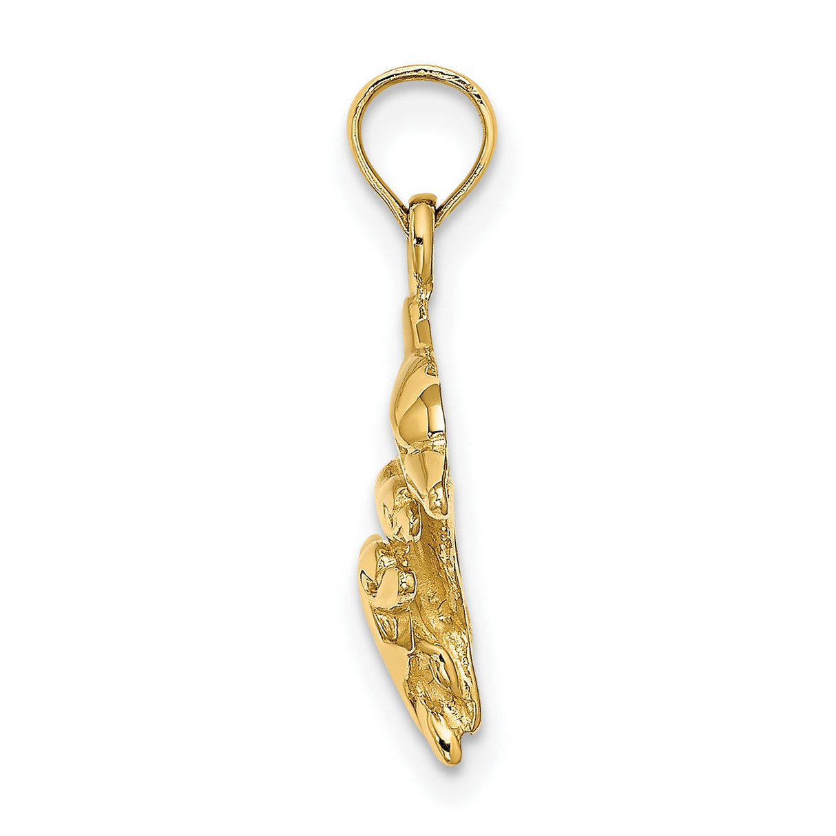 10k Yellow Gold Dolphin Pendant with Mother and Baby, Ocean Family Theme Charm