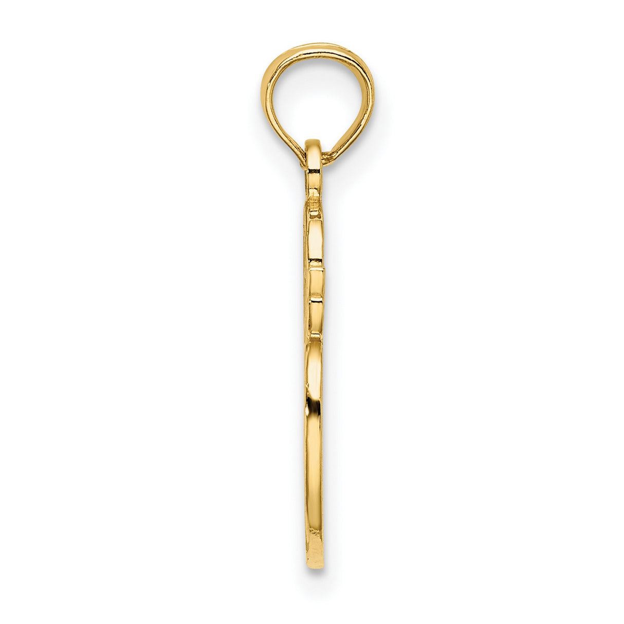 10k Yellow Gold Artist Palette Pendant with Paintbrushes, Textured Art Charm