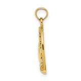 10k Yellow Gold Oval Cross Pendant with Praying Hands Symbol Religious Charm