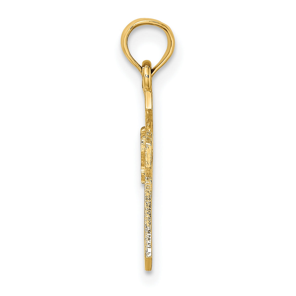 10k Yellow Gold Cross Pendant with Dove, Modern Openwork Holy Spirit Design
