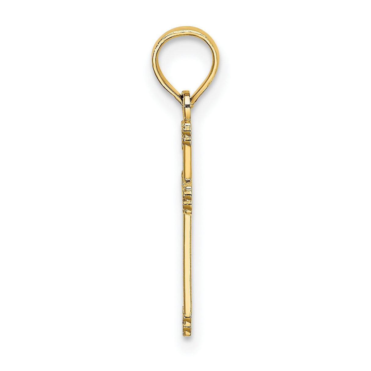 10k Yellow Gold Cross Pendant with Heart and Floral Detail Symbolizing Faith and Devotion