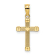 10k Yellow Gold Cross Pendant with Heart and Floral Detail Symbolizing Faith and Devotion
