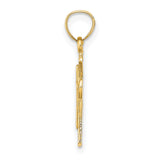 10k Yellow Gold Cross Pendant with Textured and High Polish Finish for Men and Women