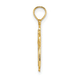 10k Yellow Gold Cross Pendant with Vintage Baroque Scroll Filigree Design