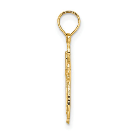 10k Yellow Gold Cross Pendant with Vintage Baroque Scroll Filigree Design