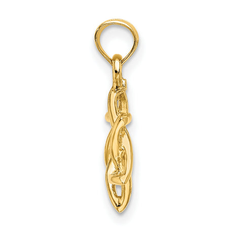 10k Yellow Gold Star of David Pendant with Woven Design, Unisex Judaica Jewelry