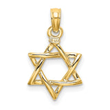 10k Yellow Gold Star of David Pendant with Woven Design, Unisex Judaica Jewelry