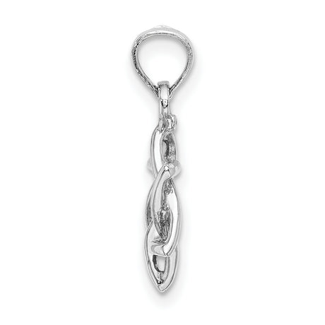 10k White Gold Star of David Pendant with Open Design and Polished Finish