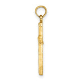 10k Yellow Gold Cross Pendant with Tapered Arms and Rounded Bail for Men and Women