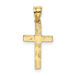 10k Yellow Gold Cross Pendant, Minimalist Religious Design for Men and Women
