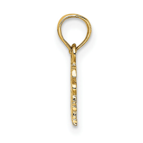 10k Yellow Gold Pendant, Jesus Heart Me Charm, Christian Faith Religious Jewelry for Women