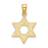 10k Yellow Gold Star of David Pendant with Swirl Detailing, Jewish Faith Symbol for Men and Women