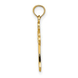 10k Yellow Gold Cross Pendant with Heart Design, Religious Charm for Men and Women