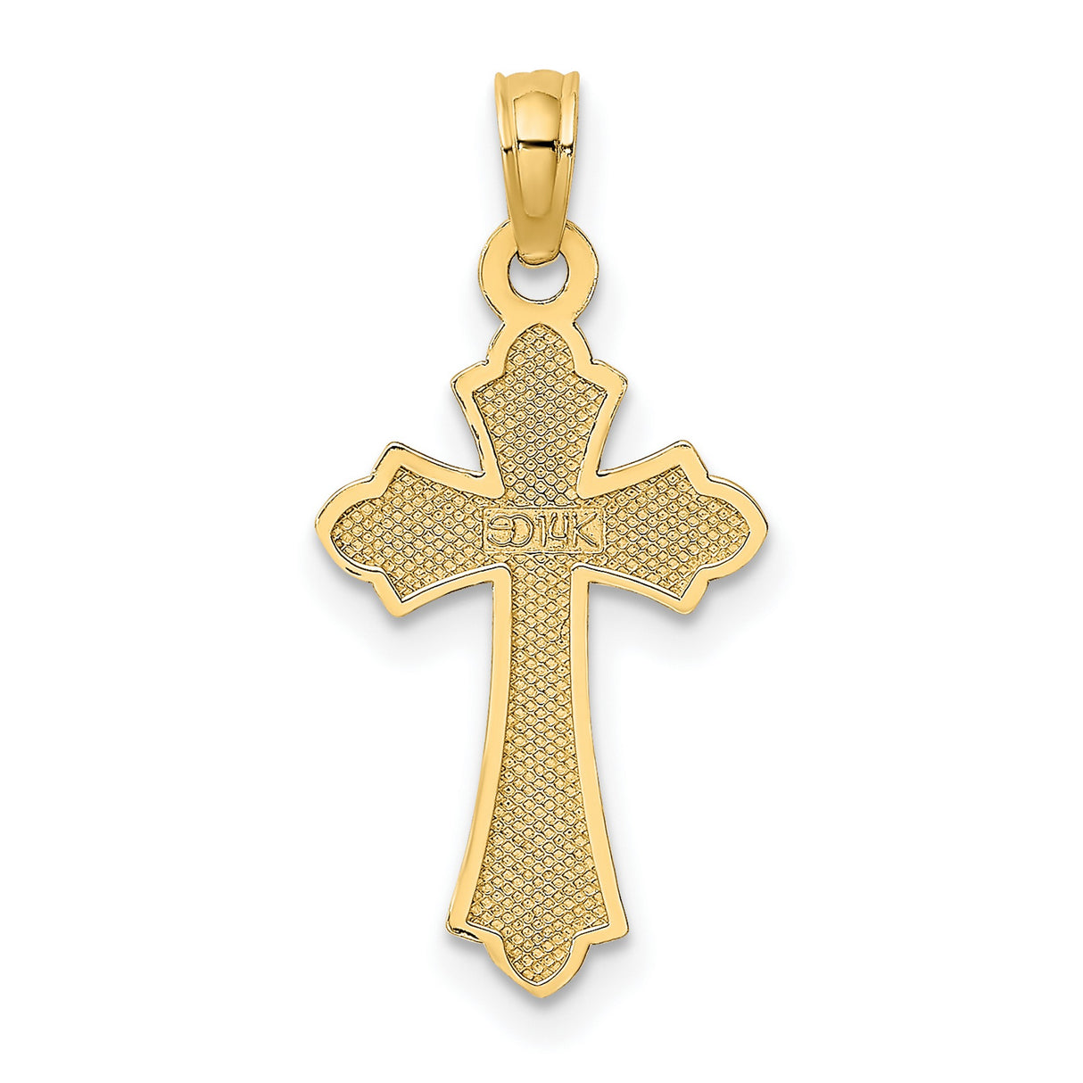 10k Yellow Gold Cross Pendant with Heart Design, Religious Charm for Men and Women