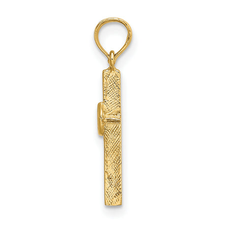10k Yellow Gold Cross Pendant with Infinity Rings, Spiritual Unity and Faith Symbol