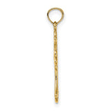 10k Yellow Gold Cross Pendant with Cut-Out Dove, Polished Religious Design for Men and Women