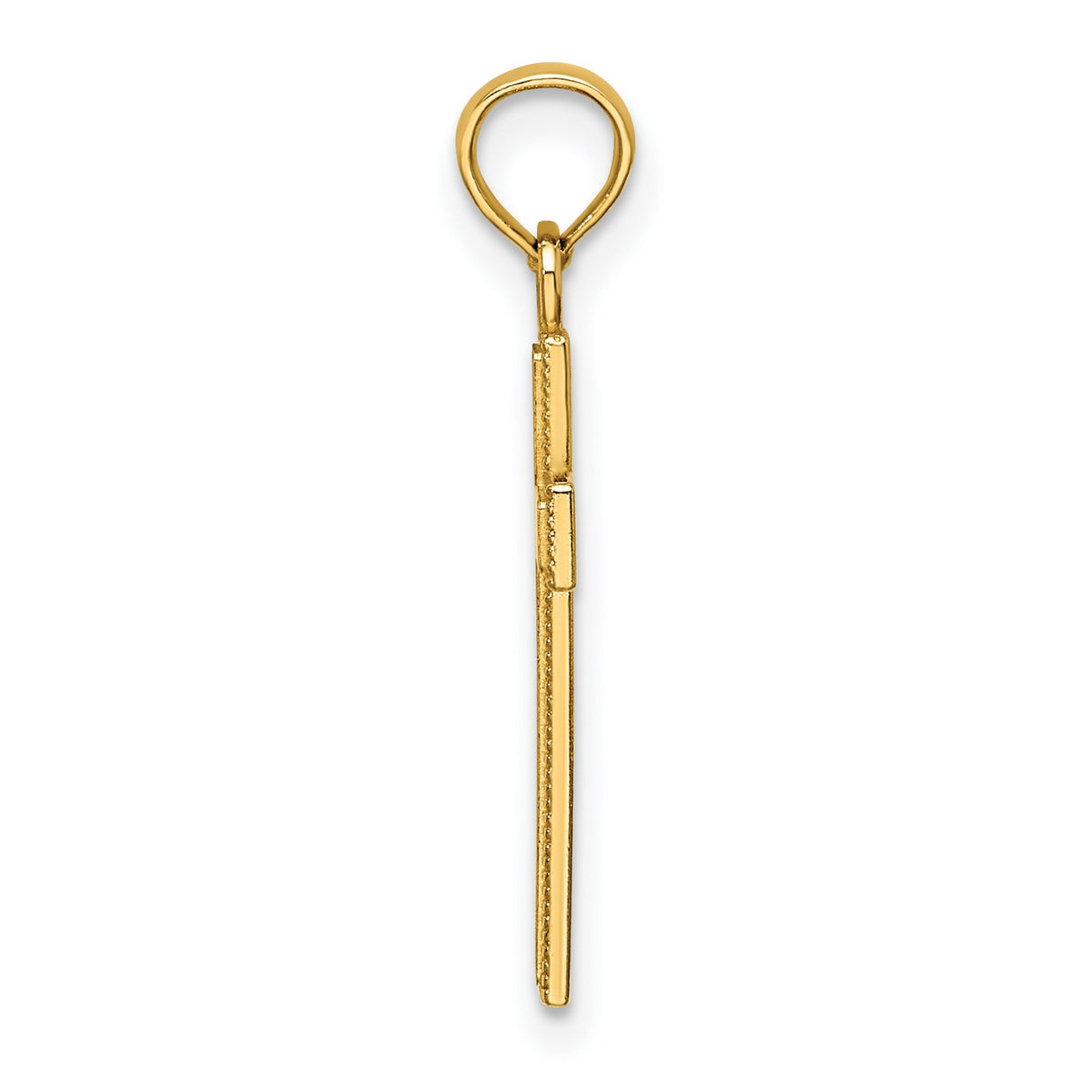 10k Yellow Gold Cross Pendant with Beaded Edge and Polished Finish