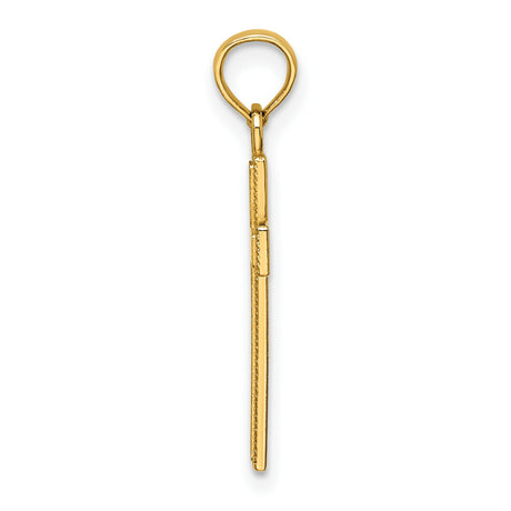10k Yellow Gold Cross Pendant with Beaded Edge and Polished Finish