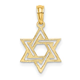 10k Yellow Gold Star of David Pendant with Interlocking Triangles, Jewish Symbol Charm for Men and Women