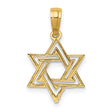 10k Yellow Gold Star of David Pendant with Interlocking Triangles, Jewish Symbol Charm for Men and Women