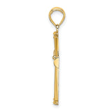 10k Yellow Gold Cross Pendant with Cut-Out Design and Beveled Edges for Men and Women