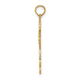 10k Yellow Gold Cross Pendant with Scroll Filigree Design, Baroque Style for Men and Women