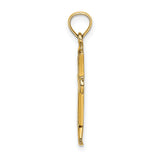 10k Yellow Gold Cross Pendant with Flared Tips and Beveled Edges High Polish Finish