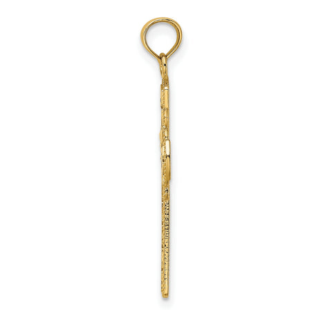 10k Yellow Gold Cross Pendant with Beaded Edge, Halo Effect, and Vintage Milgrain Design
