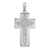 10k White Gold Crucifix Cross Pendant with Sculpted Jesus, Religious Christian Symbol