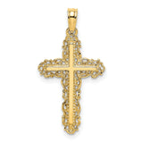 10k Yellow Gold Lace Cross Pendant with Filigree Detail, Vintage Religious Style