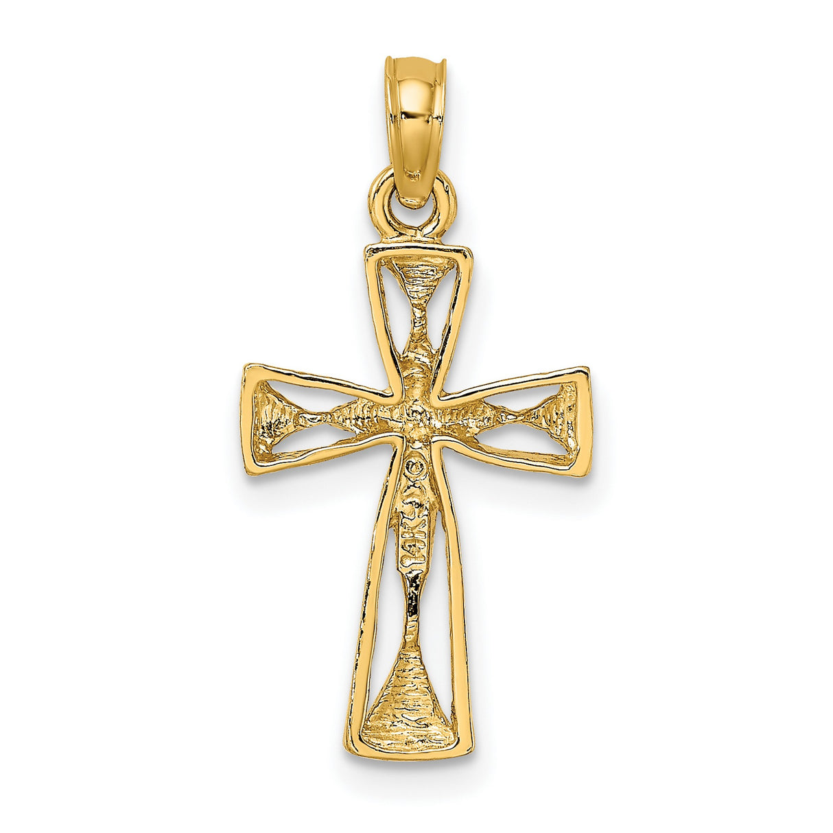 Cut-Out Cross with Triangle Ends Charm Pendant in Real 10k Yellow Gold