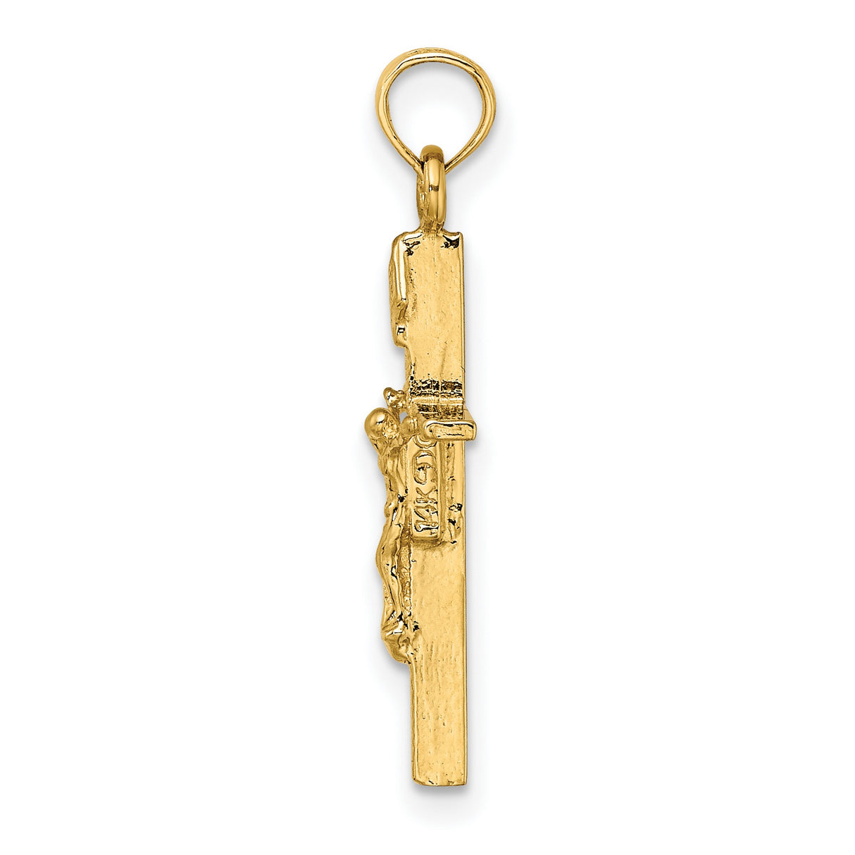 10k Yellow Gold Crucifix Cross Pendant with INRI Design and Jesus Figure