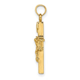 10k Yellow Gold Crucifix Cross Pendant with INRI Design and Jesus Figure