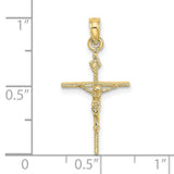 10k Yellow Gold Crucifix Cross Pendant with INRI Design and Jesus Figure
