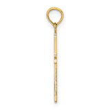 10k Yellow Gold Cross Pendant, Classic Polished Flared Edge Religious Charm for Men and Women
