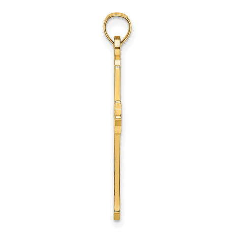10k Yellow Gold Cross Pendant, Modern Openwork Gothic Style Religious Charm for Men and Women