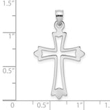 10k White Gold Cross Pendant with Modern Cutout Design, Religious Style for Men and Women