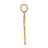 10k Yellow Gold Cross Pendant with Open Cutout Design and Flame-Tipped Edges